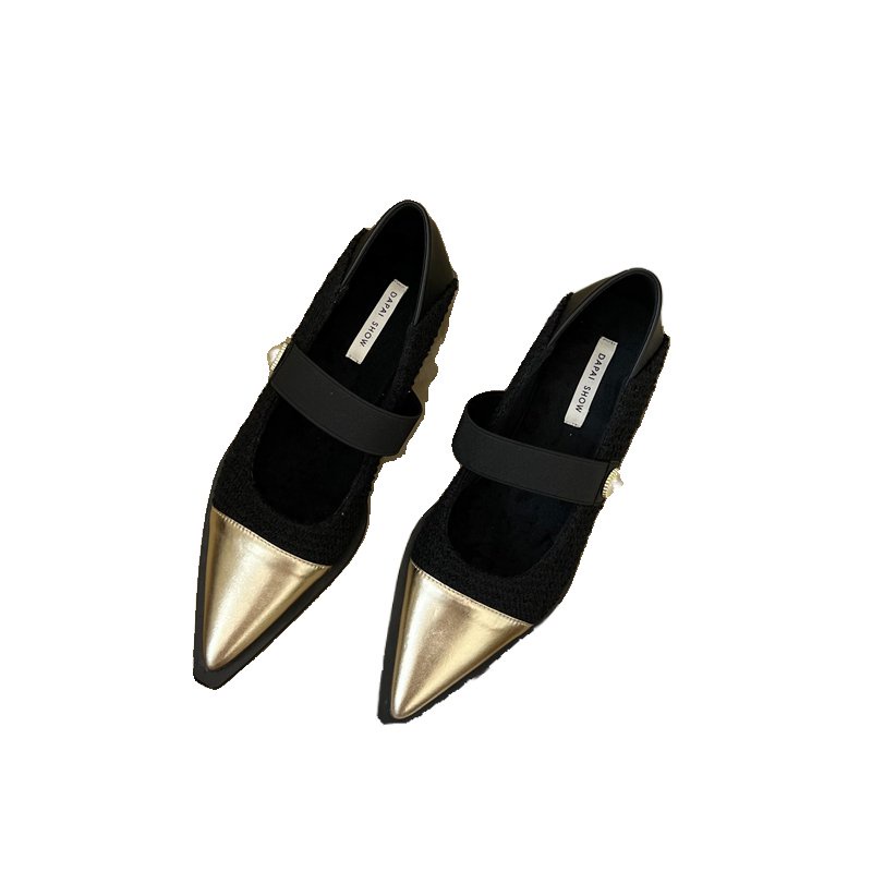 #Sisjuly# Sandal Tali Elastis Wanita Sepatu Tunggal Tumit Tengah Wanita