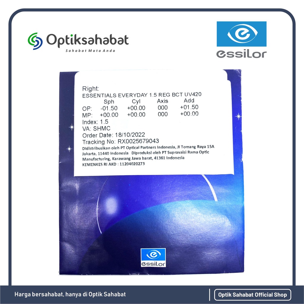 Lensa Essilor Essentials Original
