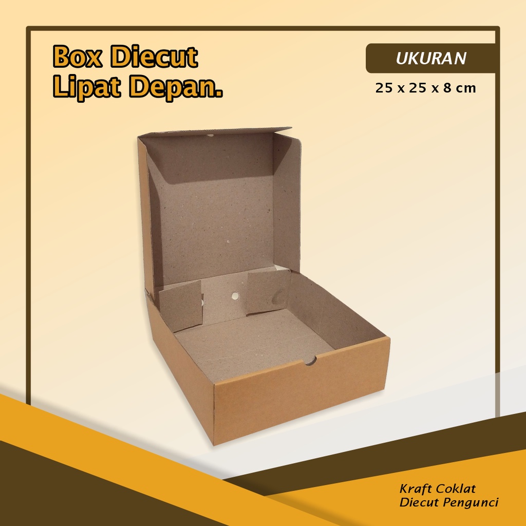 

BOX / KARDUS - Ukuran 25 x 25 x 8 Cm - Kardus/Pizza/Karton/Hampers