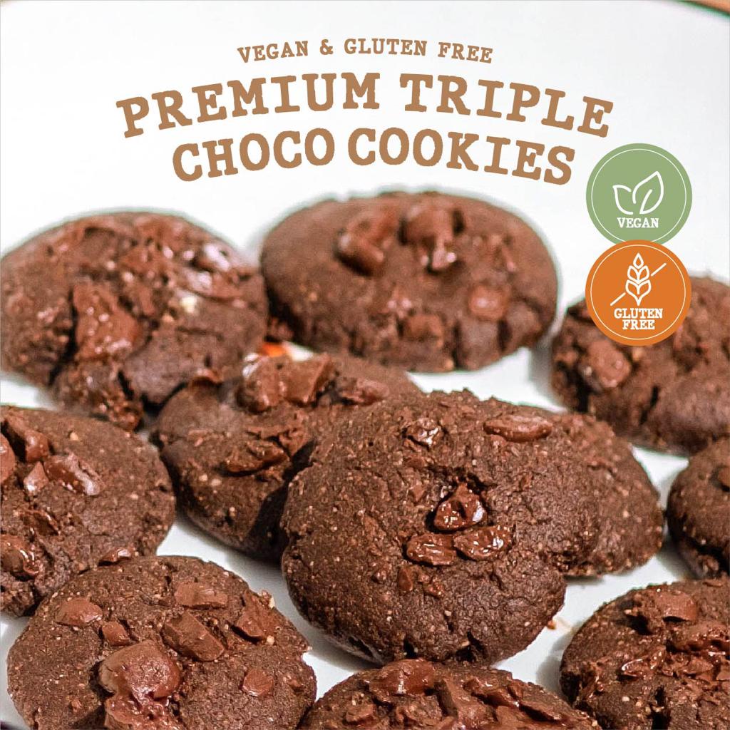 

NUDE Triple Chocolate Cookies Gluten Free & Vegan | Egg Free, Butter Free