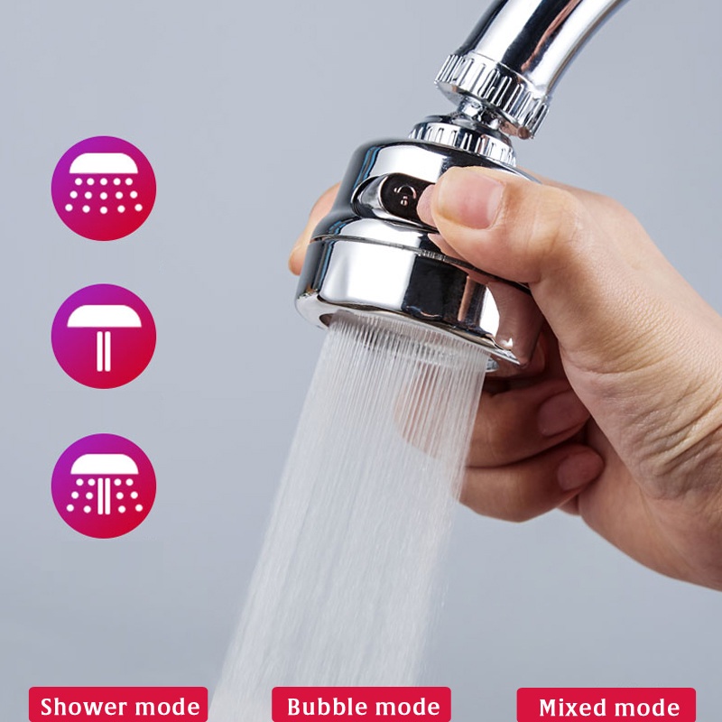 COOFARI Kepala Kran Faucet Sprayer Booster Wastafel Bahan ABS Chrome Putar 360 Derajat WX-2