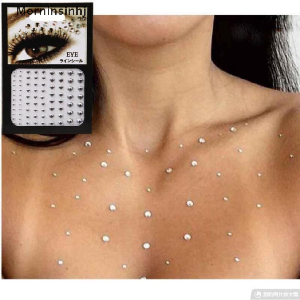 Mornin Stiker Tato Glitter Berlian Makeup Eyeliner Eyeshadow Wajah Berlian Imitasi Stiker id