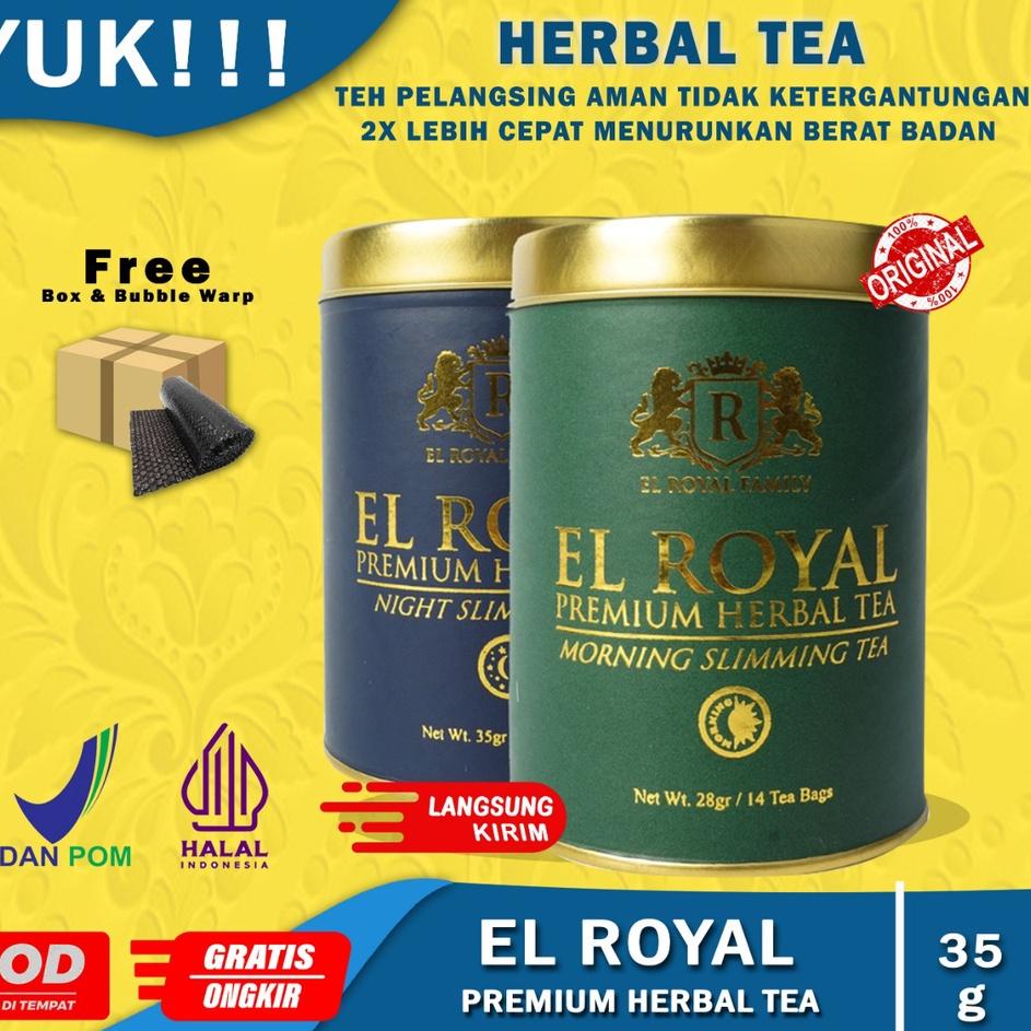 

HARGA GROSIR El Royal Premium Herbal Tea (1 Paket) | 1 Morning Slimming Tea - 1 Night Slimming Tea 
