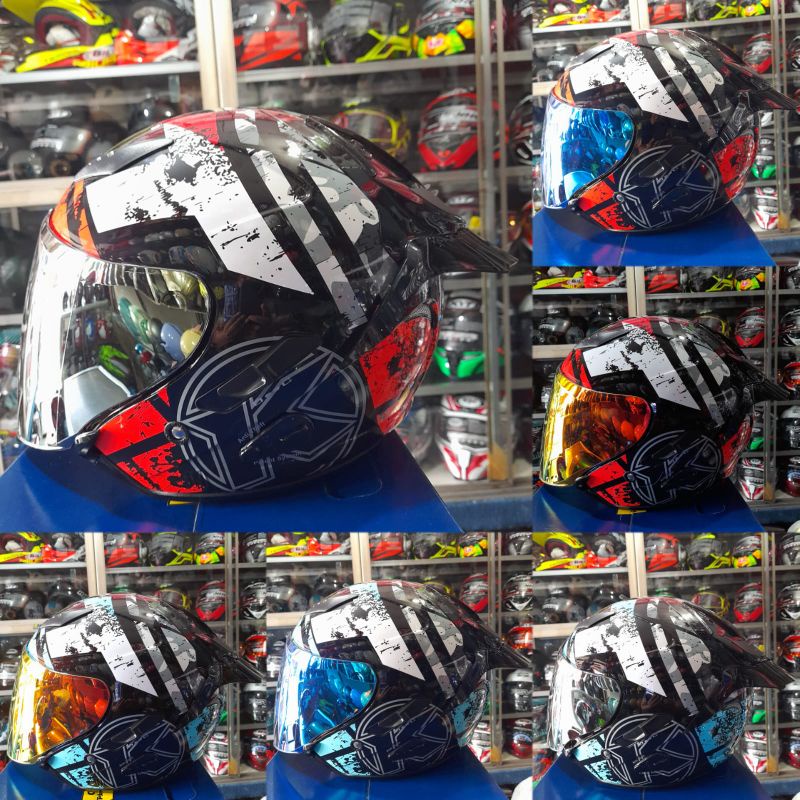 HELM KYT GALAXY FLAT R MOTIF#5 PAKET GANTENG