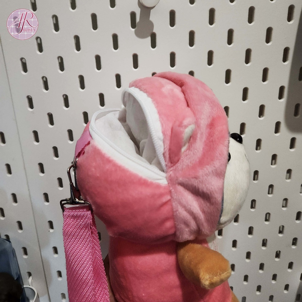 TAS BONEKA BULU MULTIFUNGSI BISA RANSEL DAN SELEMPANG SERI TUPAI CHIPMUNK 2023 REALPIC