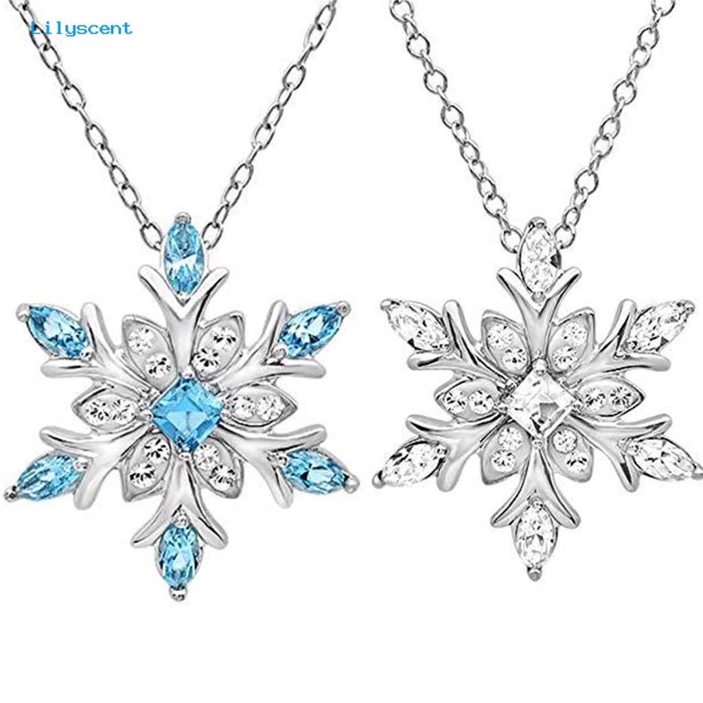 [LS] Ladies Necklace Snowflake Pendant Nyaman Dipakai Perhiasan Kalung Liontin Wanita Bergaya Untuk Outdoor