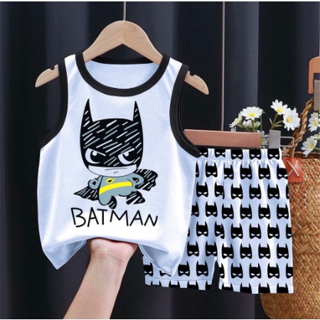 SINGLET BAJU ANAK SETELAN LAKI LAKI BATMAN KE121