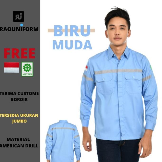 Baju kerja custom bordir/wearpack murah/seragam kerja lapangan proyek