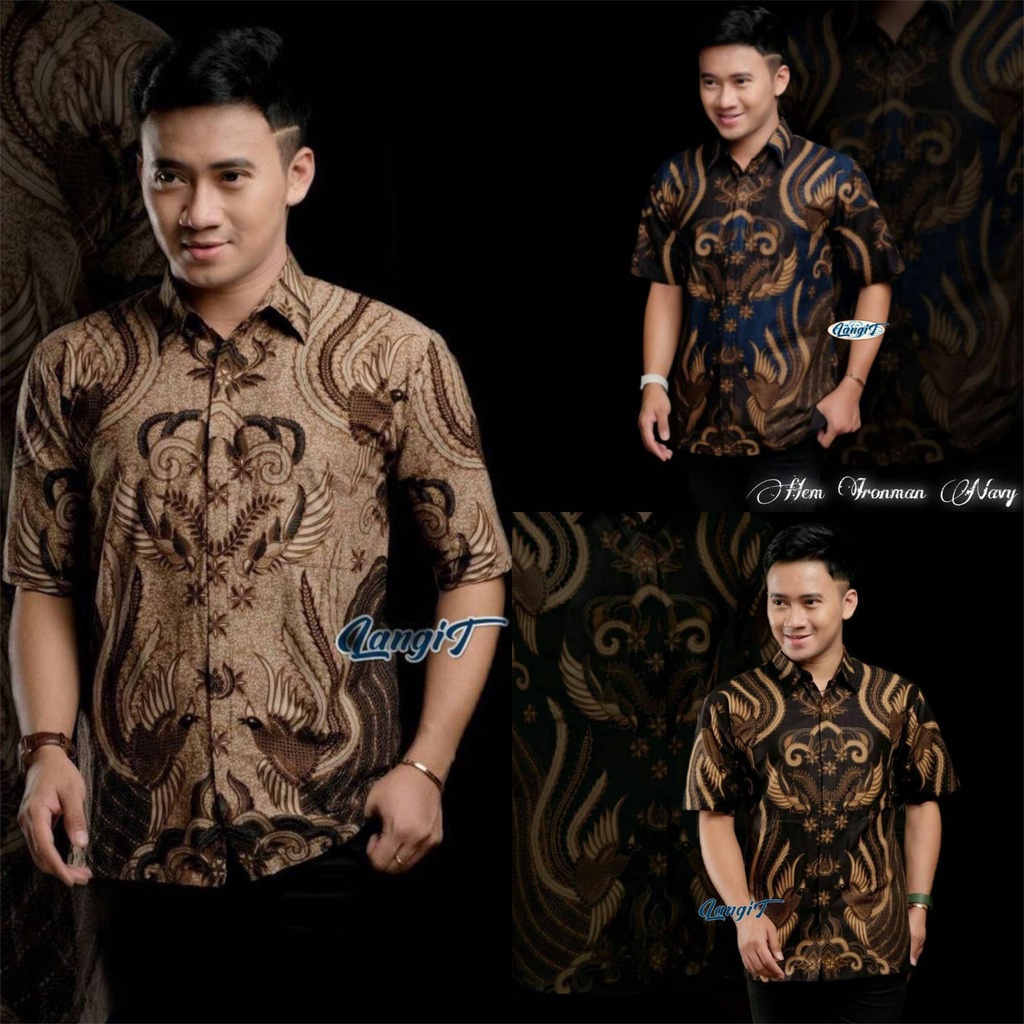 GROSIR BATIK HEM PRIA LENGAN PENDEK MOTIF IRONMEN BERAGAM VARIAN WARNA