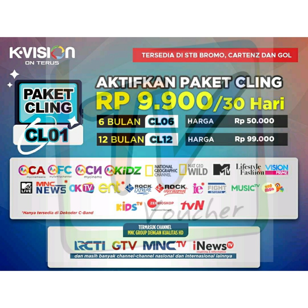 米熏素 K VISION Paket CLING 1Tahun/360 Hari MNC GROUP K-VISION CL12