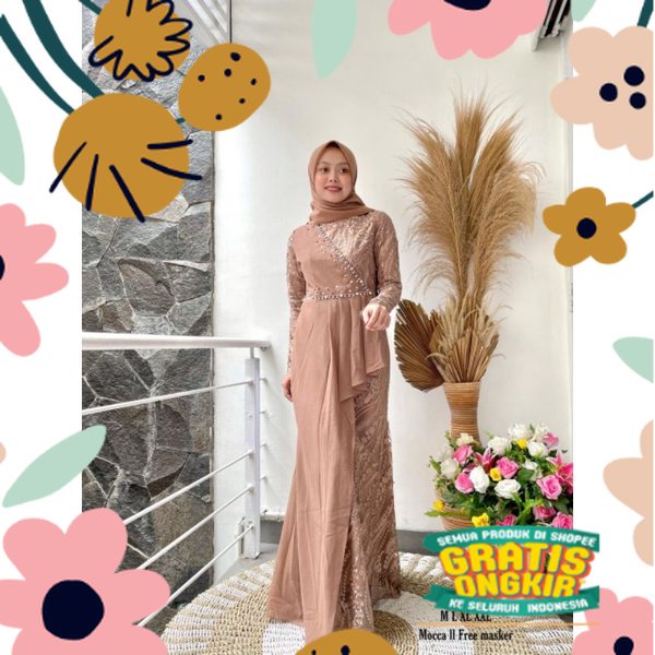 GAMIS TERBARU YUMA DRESS FULL BRUKAT MIX CERUTY / GAMIS PESTA DAN KONDANGAN / GAMIS LEBARAN TERBARU 