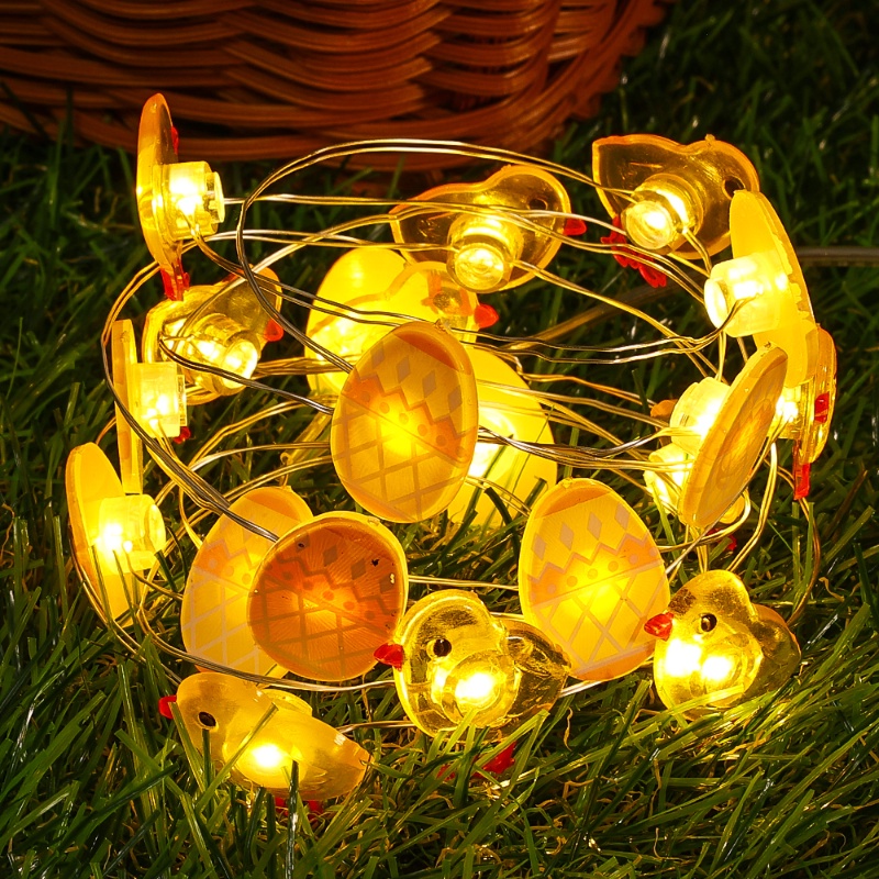 1 / 2m Exquisite String Light Festival Eco-friendly Lamp 10 / 20 LEDs Easter Chicks Eggs Fairy Lamps Gifts Party Supplies