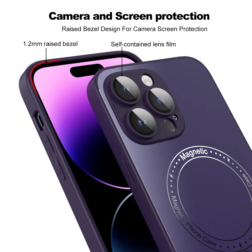 AG GLASS Magsafe Magnetic Wireless Charging Phone Case For Iphone 11 Pro Max 11 Pro 11 with Lens Protector Glass Film Cover