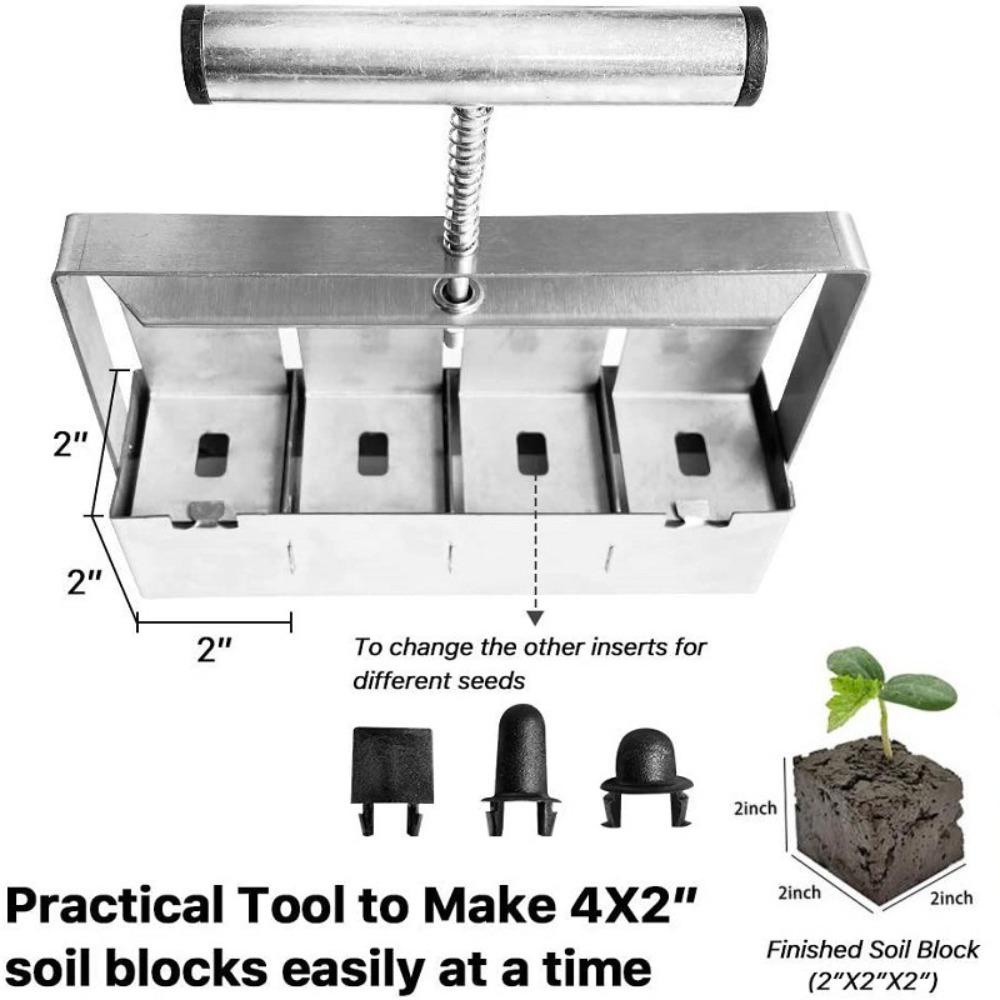 Solighter Soil Blocker Garden 2inch Alat Pemblokiran Jamur 4cell