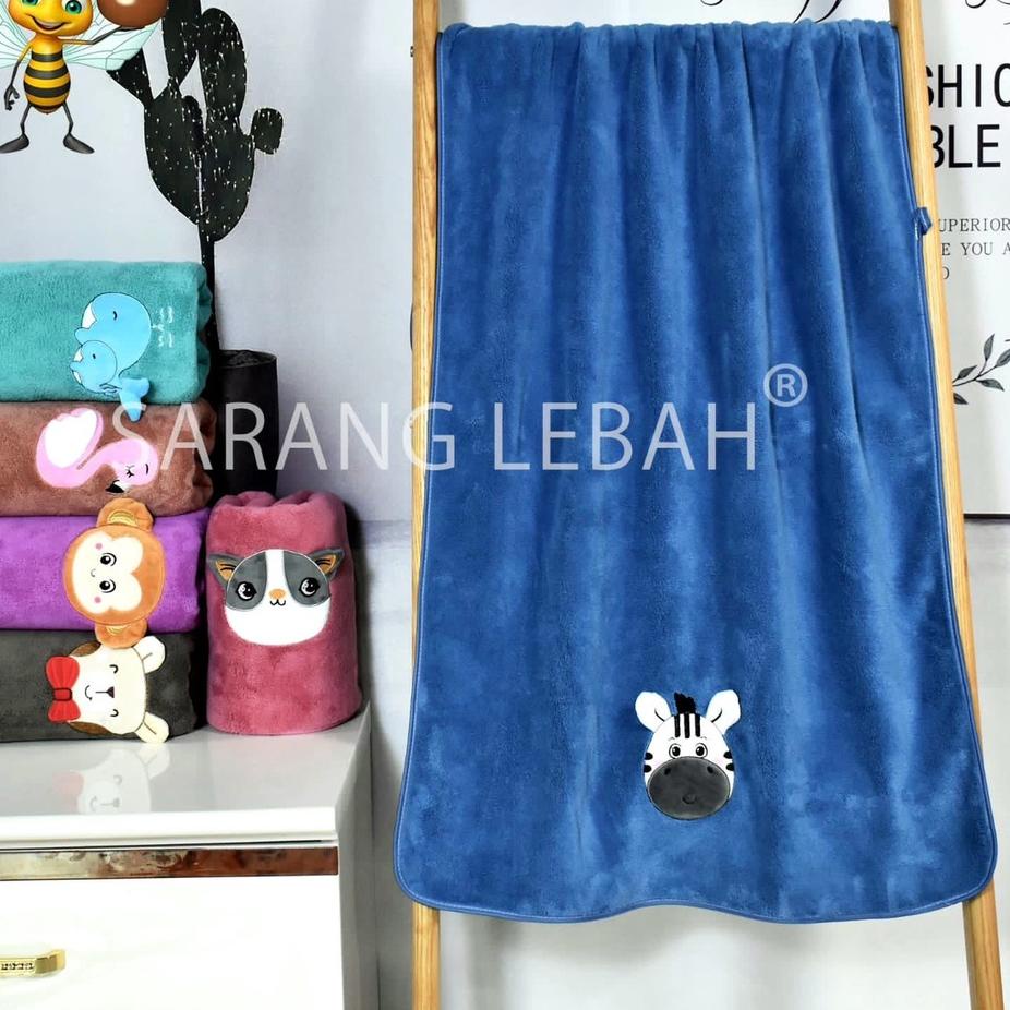 ♩ JH Handuk Microfiber Bordir Animal Sarang Lebah Motif Baru Uk  Termurah ✱