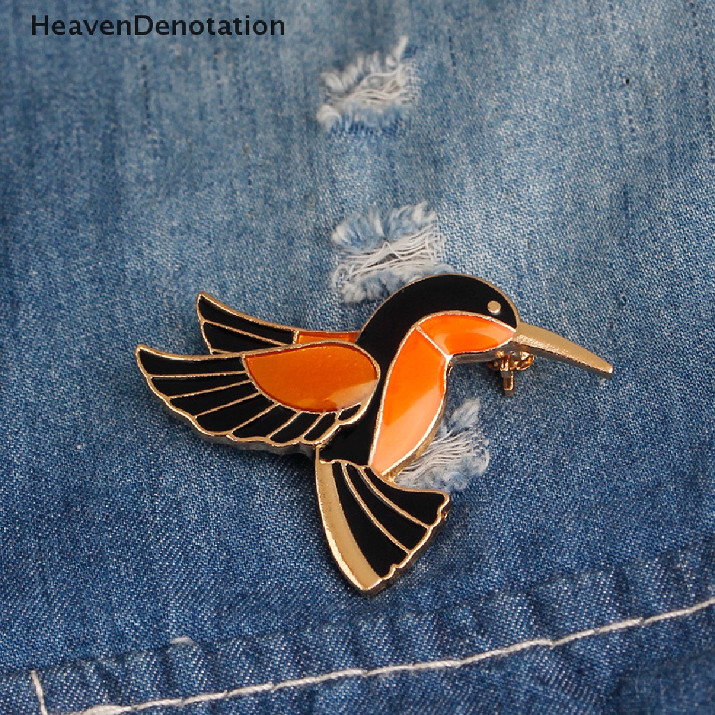 [HeavenDenotation] Bros Perhiasan Vintage Untuk Wanita Enamel Warna-Warni Pin Logam Burung Lucu Bros HDV