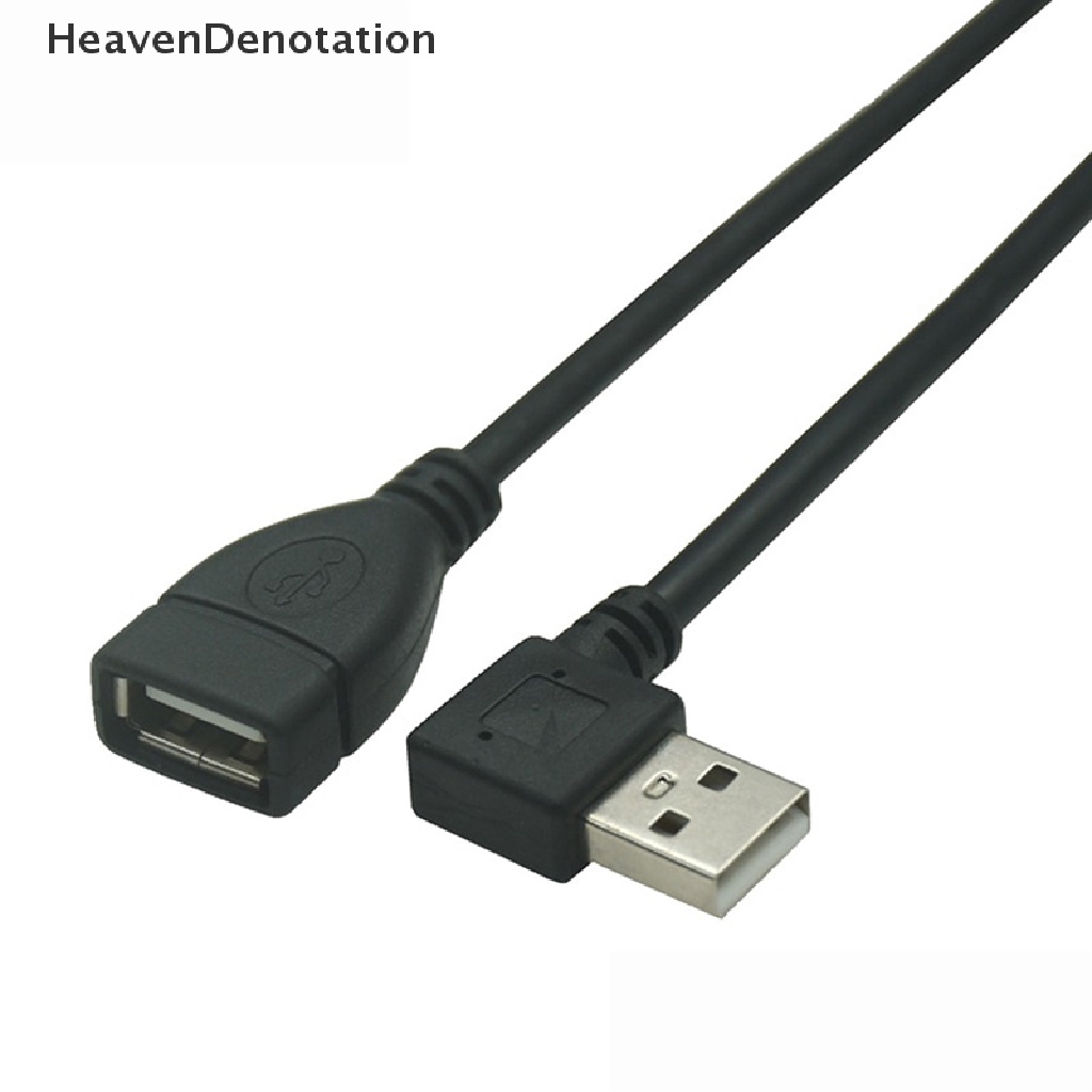 [HeavenDenotation] Usb 2.0 A Male To Female 90kabel Adapter Ekstensi Siku USB2.0 Male To Female Kanan/Kiri/Bawah/Atas Kabel Hitam Kabel HDV