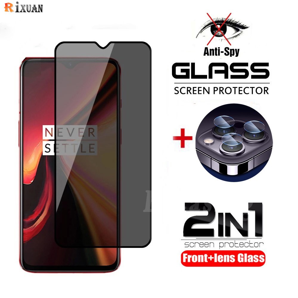 2in1 Kaca Film Tempered Anti Spy Untuk iPhone 14 Pro Max13 12 11 Xs Max XR iPhone6 6S 7 8 Plus SE 2020 Privasi Pelindung Layar RIXUAN