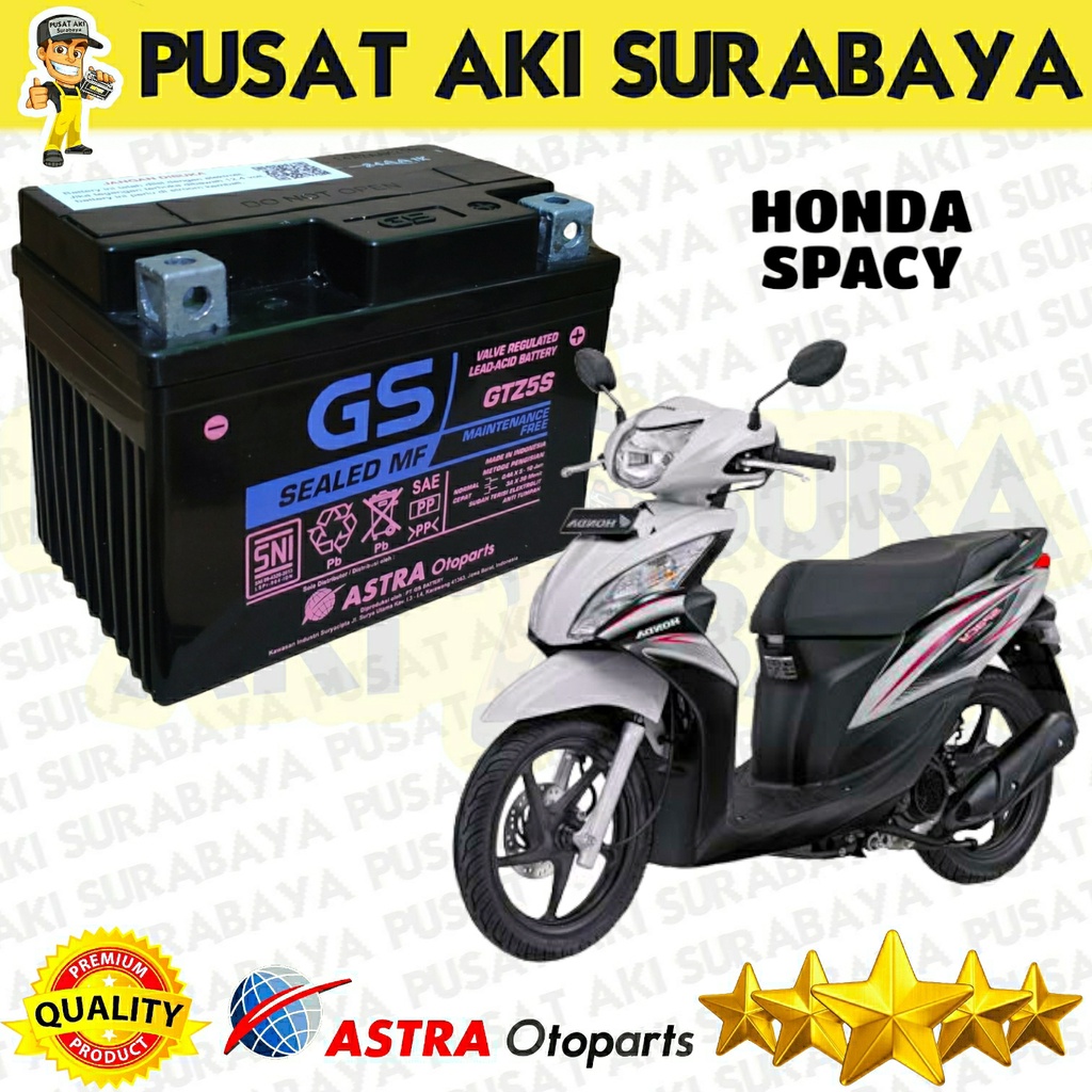 GARANSI ASLI AKI GS ASTRA GTZ5S 12 VOLT HONDA BEAT SPACY CS 1 DTZ5S YTZ4V MTZ5S YTZ5S NEW JUPITER KARISMA LEXAM 125