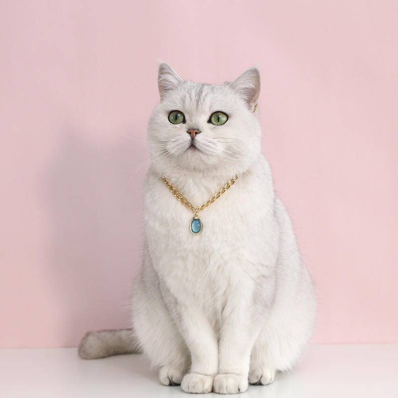 Warna-warni Mewah opal Puppy Cat Kalung Collar Kerah Rantai Adjustable Dengan Pita Berlian Imitasi Studded Liontin Untuk Kucing Anjing Kecil