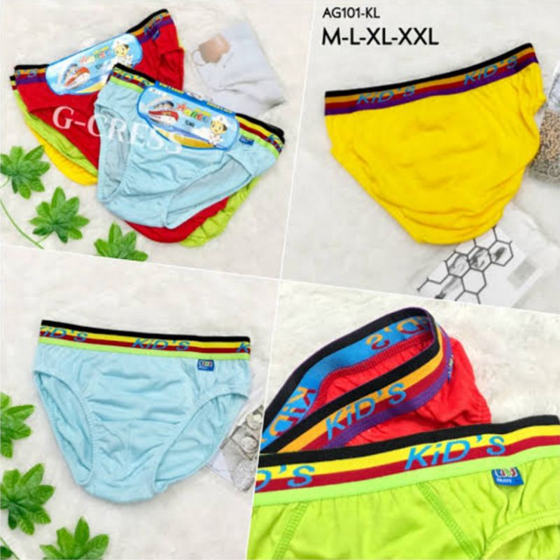 [Per 3pcs] Celana Dalam Anak Agree Sport Kids AG101-KL | CD Anak Laki Laki Pinggang Karet