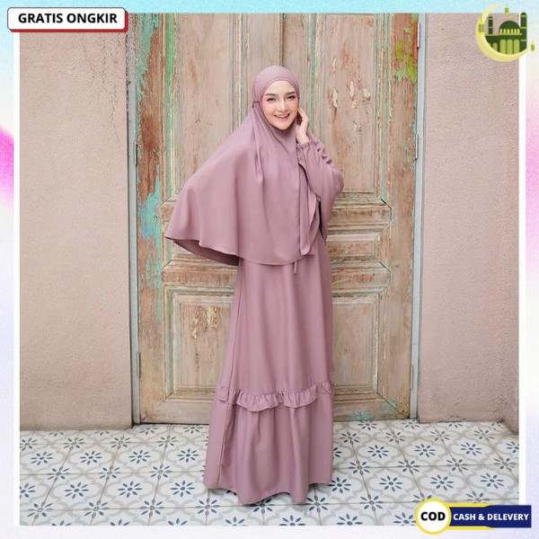 Gamis Lebaran Bju Muslimah Perempuan Mewah Elegan Games Dres Syari Casual Dress Maxy Murah Bj Ibu2 L
