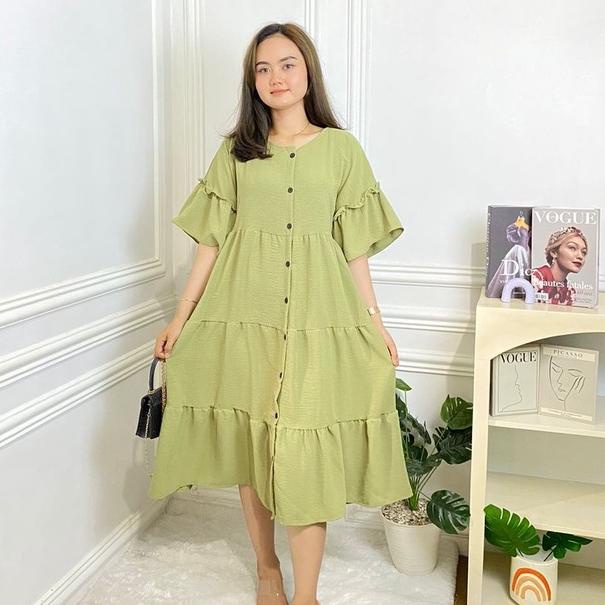 PALING LARIS DRESS ZOYYA CRINKLE / Dress ibu hamil JUMBO LD 120 / DASTER CRINKLE JUMBO
