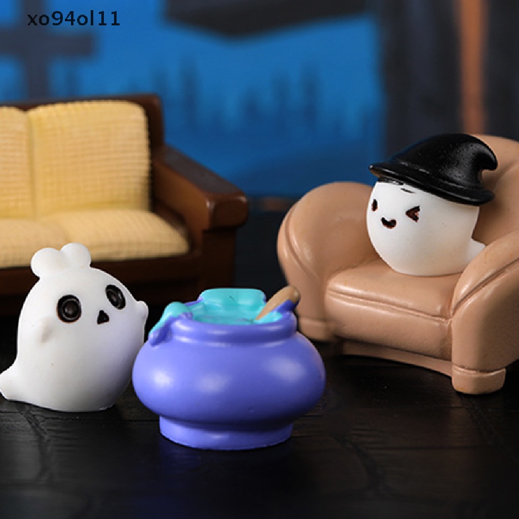 Xo 2023hadiah Tahun Baru Patung Miniatur Halloween Kelinci Mikro Lanskap Ornamen Dekorasi Indah Patung Kelinci Mini Peri Ornamen Taman Hewan Dekorasi Meja OL