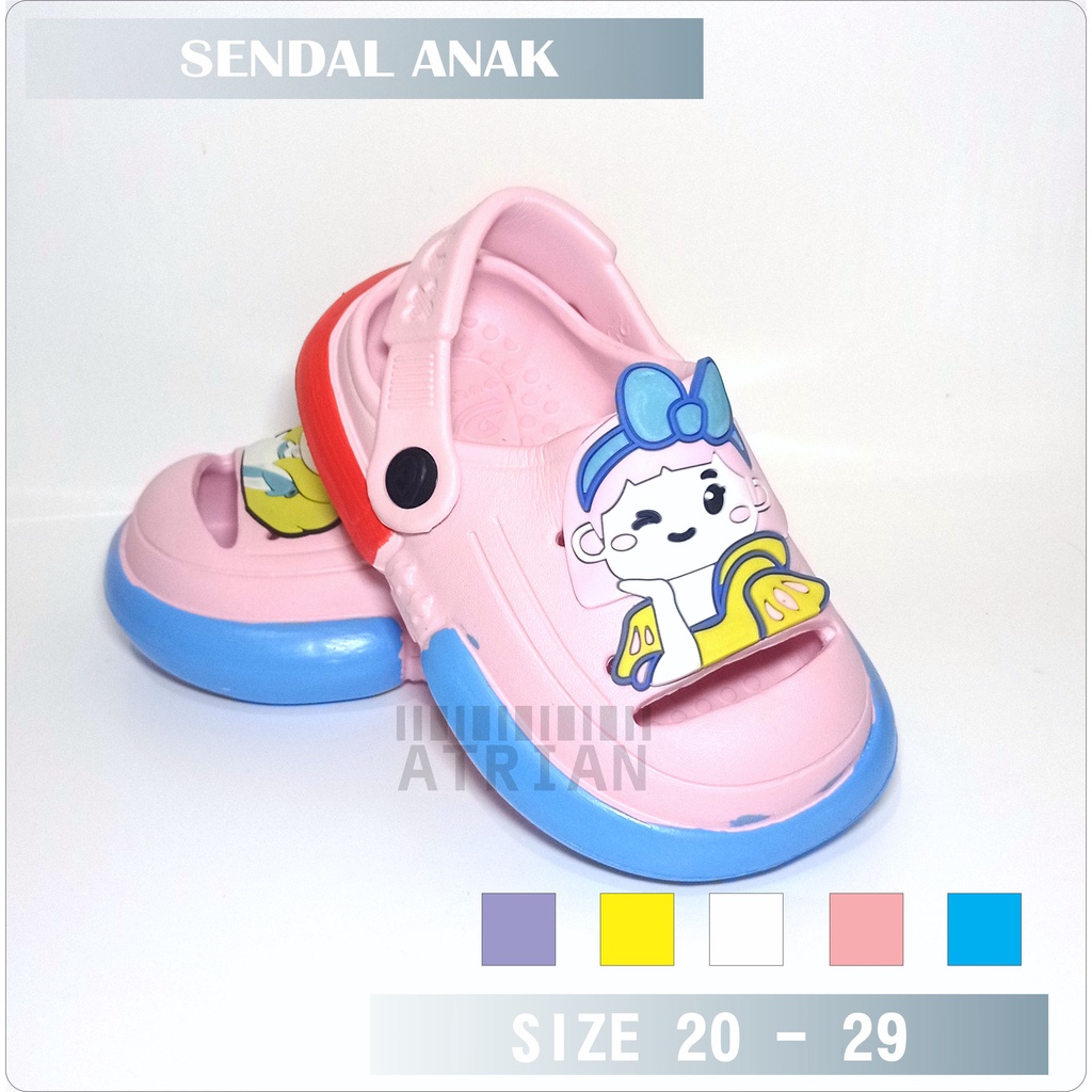 SENDAL BAIM ANAK PEREMPUAN - MOTIF BONEKA - SIZE 20 - 29 - TERBARU