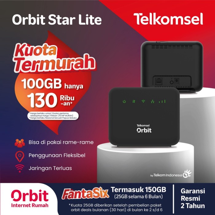 Telkomsel Orbit Star Lite BonusData Kuota Internet HKM0126 HKM-0126 Modem Router