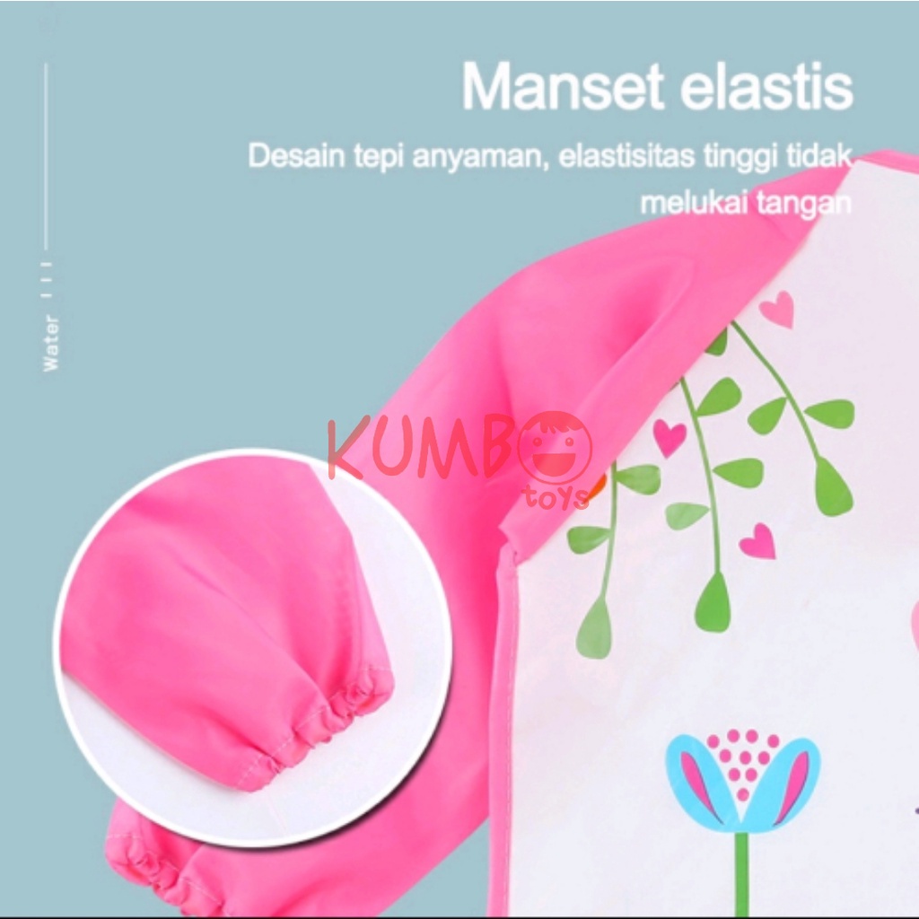 Celemek Baju Anak Apron Masak dan Melukis Karakter Lucu Bib Anti Air EVA