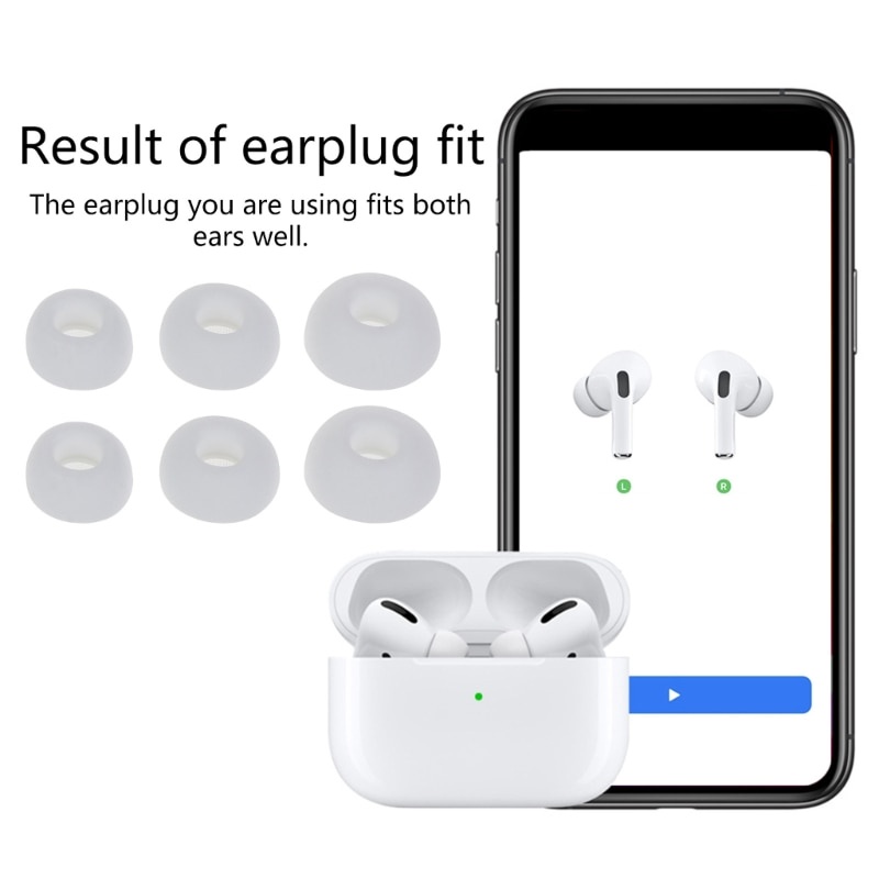 Earbud Tips Pengganti Earbud Airpods Pro, S/M/L 3ukuran Karet Silikon Flexible Ear Tips Bud Wing Tips