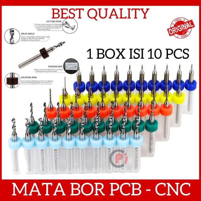 Isi 10 Pcs Mata Bor CNC Router Drill Bit Tungsten Untuk Bor PCB KAYU