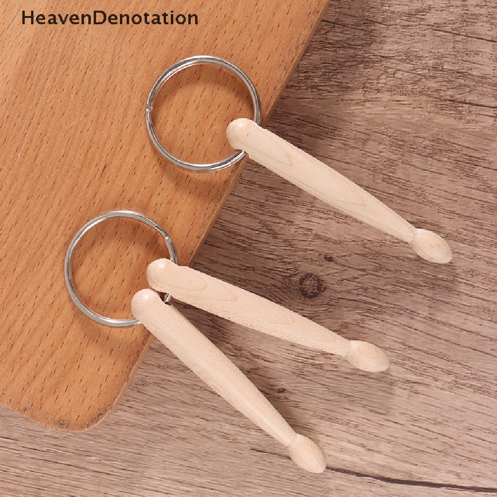 [HeavenDenotation] Stik Drum Mini Gantungan Kunci Drum Kayu Gantungan Kunci Keyfob Aksesoris HDV