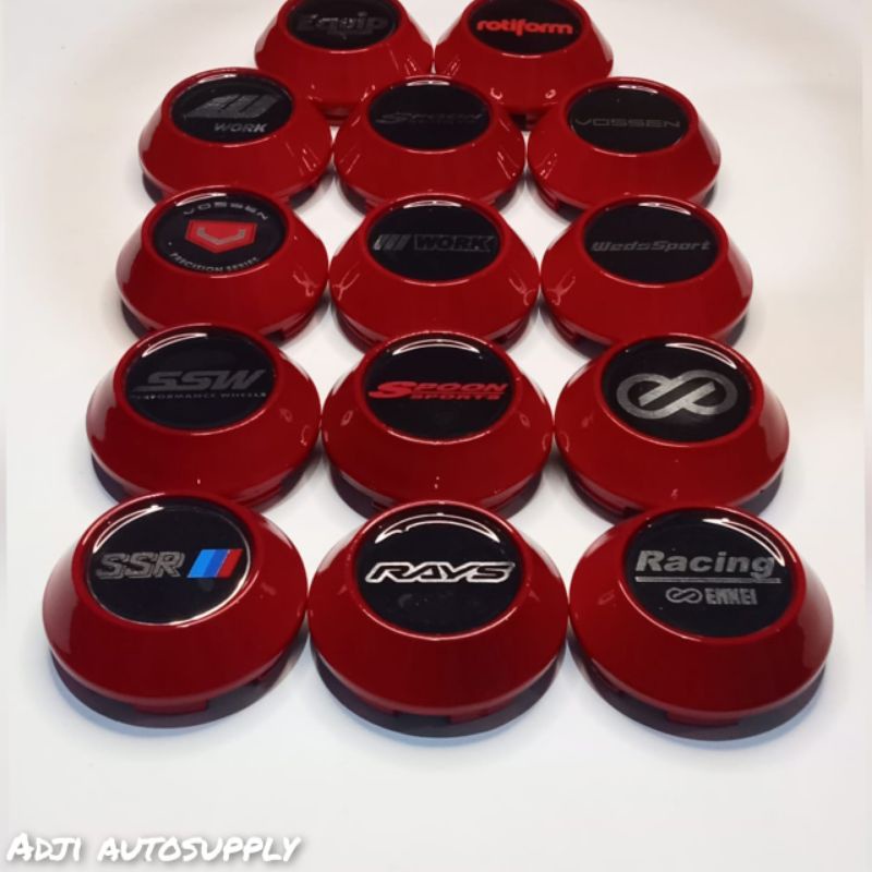 CENTRE DOP VELG ENKEI. HSR. SSR. VOLKRAYS MERAH