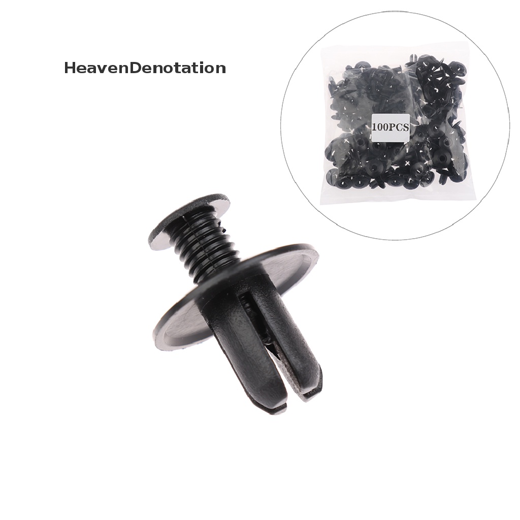 [HeavenDenotation] 100pcs 8mm Lubang Pintu Rivet Plastik Klip Pengencang Mobil Lined Cover Barbs Rivet HDV