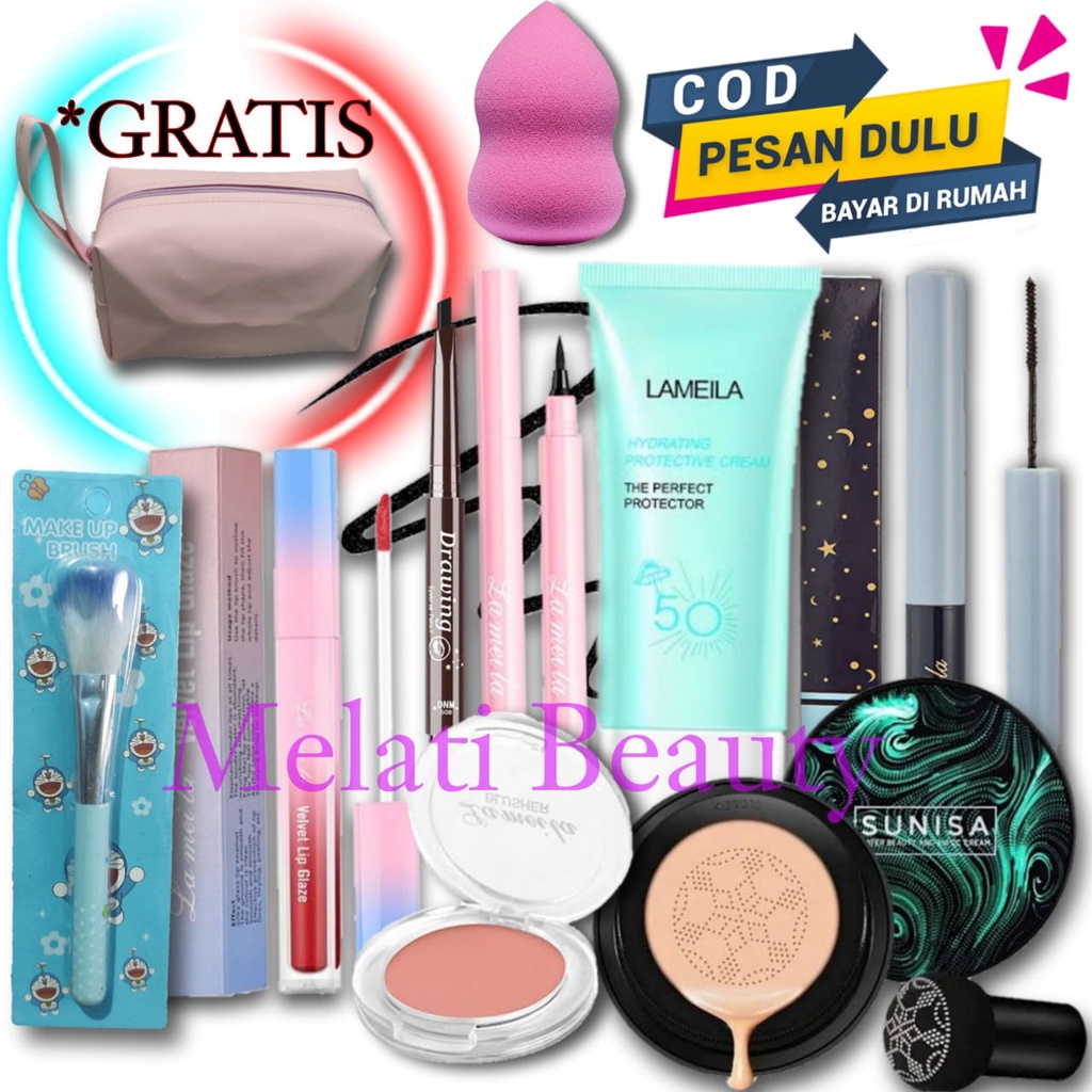 Paket Kosmetik Hemat 9 In 1 Lameila + Makeup Set Lengkap / Paket Kosmetik Lameila