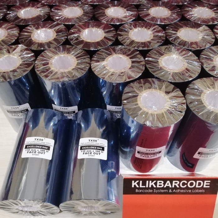 

MURAH RIBBON BARCODE SONY EXCELLENCE WAX TX50 110 MM x 300 M FOR TSC-ZEBRA MURAH