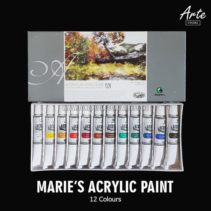 

DISKON/ Cat Acrylic MARIES 12 Warna