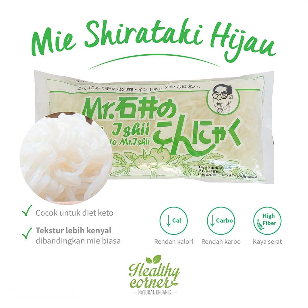 

Mie Shirataki Hijau Basah Mi Diet Keto Low Carbo 200 gr