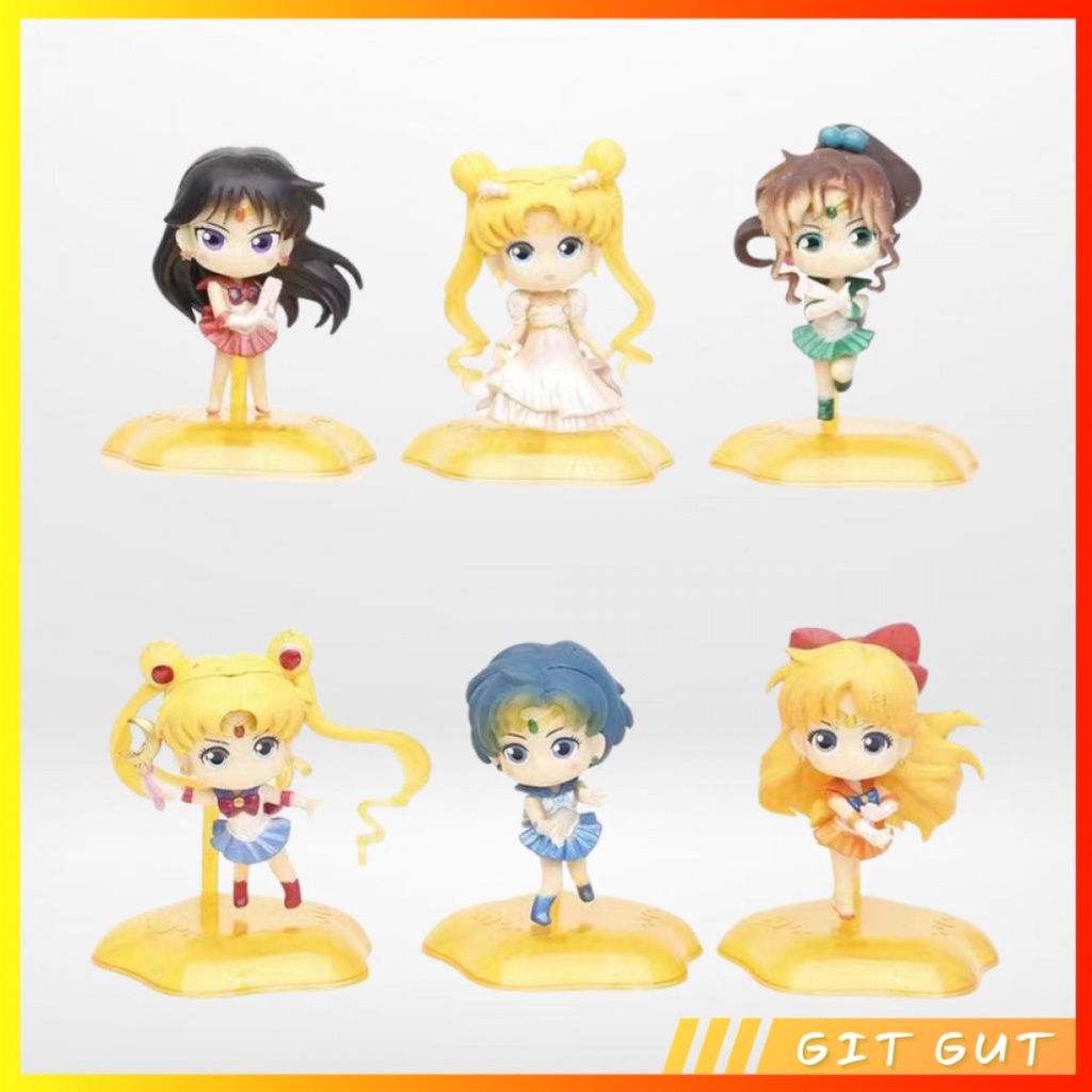 Action Figure Pajangan Mainan 6 Pcs Sailor Moon Wedding Dress