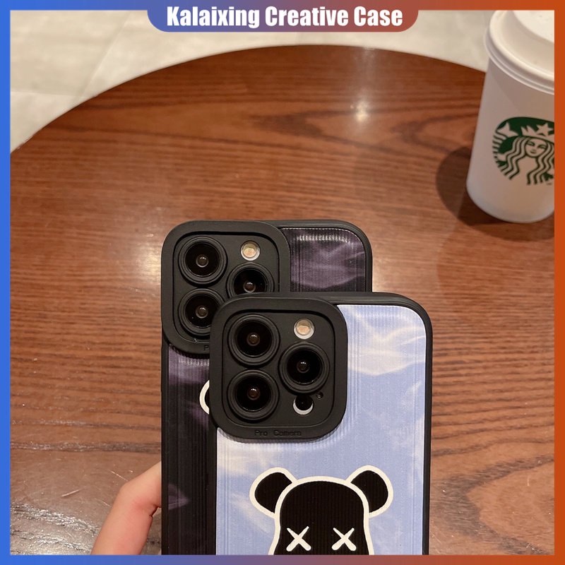 Casing Motif Bearbrick Garis Vertikal Untuk iIPhone 14 Pro Max13 12 11 Pro 14 Plus X Xs Max XR Back Cover