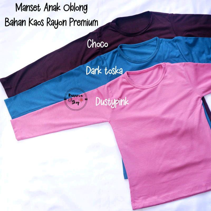 Manset kaos anak umur 2-4 tahun size M model Krah bulat bahan rayon premium