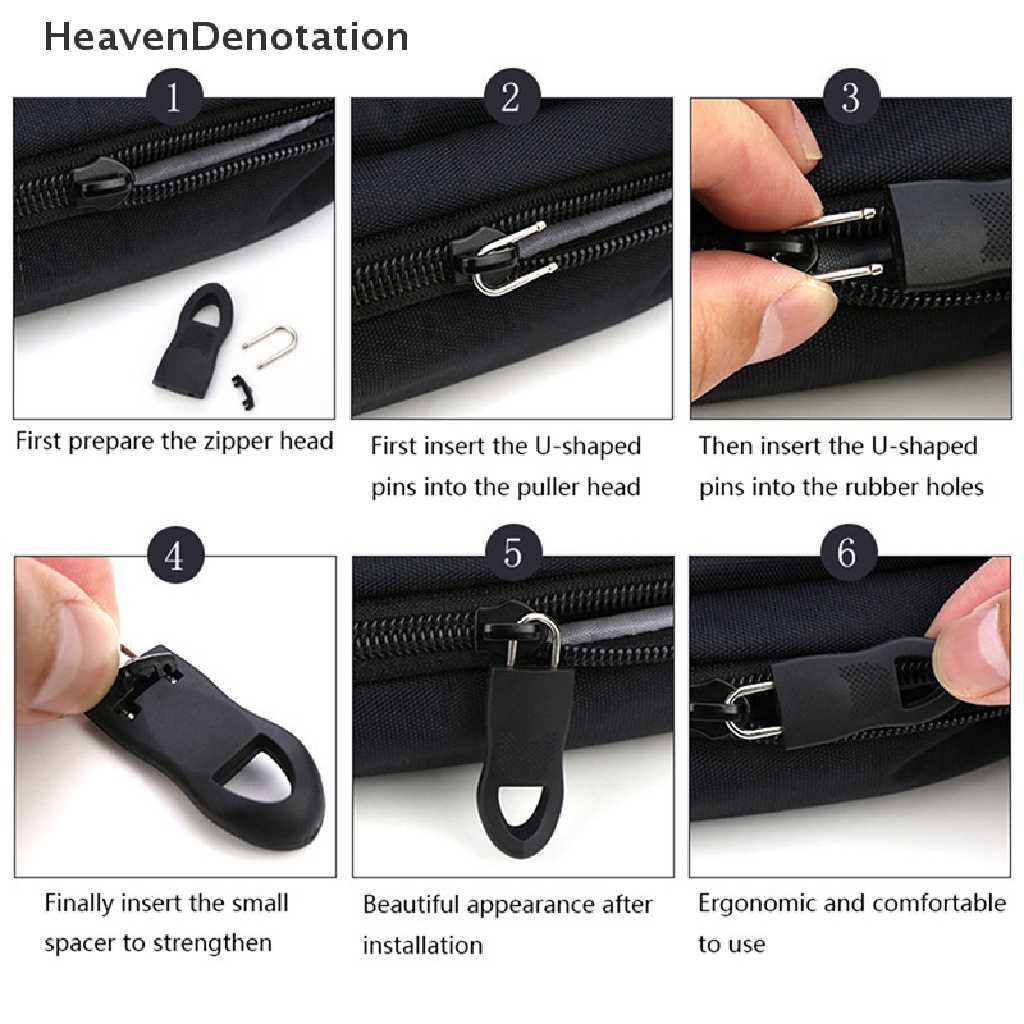 [HeavenDenotation] Universal Zipper Puller Pengganti Zipper Slider Tag Fixer Perbaikan Zipper Untuk Menjahit Pakaian Tas Travel Pakaian Tenda Ransel HDV