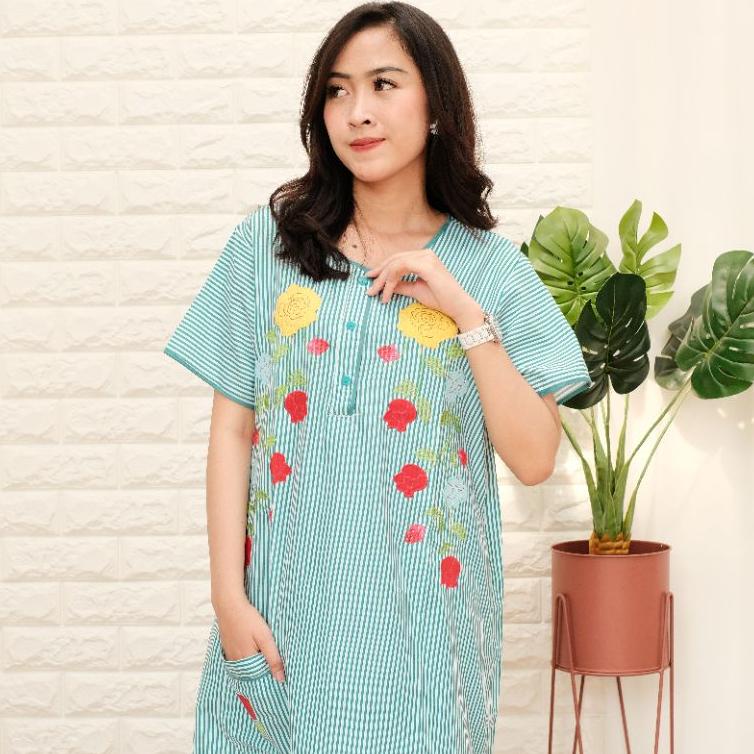 MURAH BANGET Daster katun salur bordir