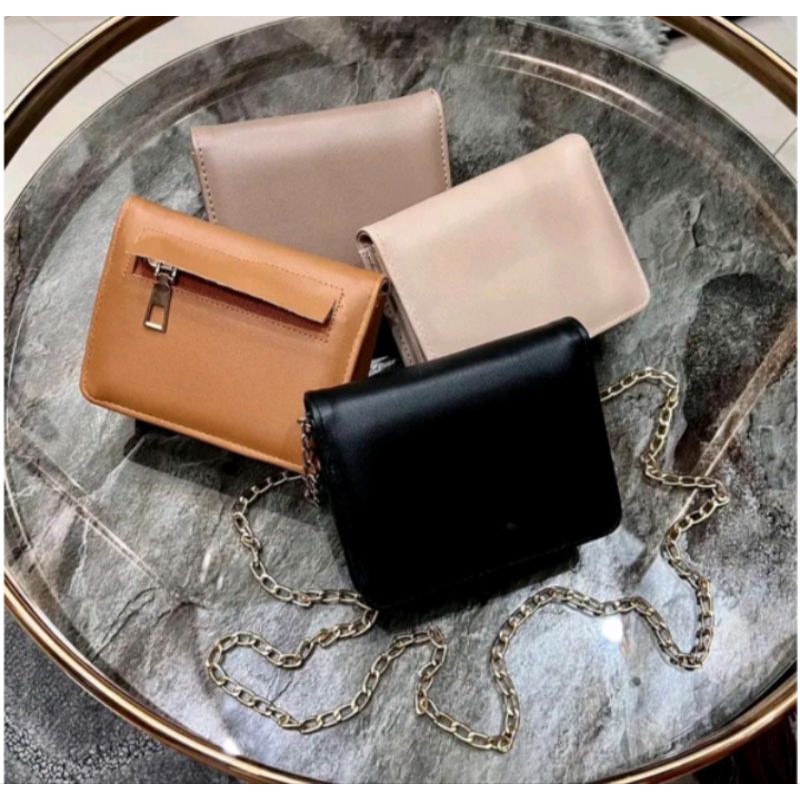 dompet tika wanita/elegan trendy viral dilengkapi dengan tali rantai