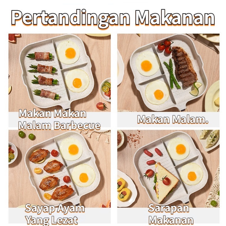 【COD】Fraying Pan Egg Cetakan Telor/Eggpan 3 Lubang 4 Lubang/Pancake Egg Omelet Frying Pan/Cetakan Telur