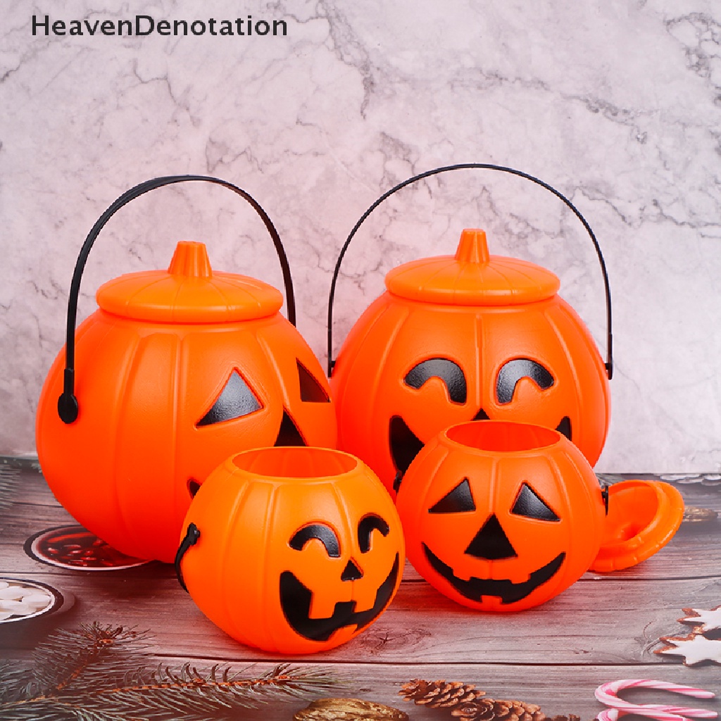 [HeavenDenotation] Halloween Christams Party Props Ember Labu Plastik Candy Box Halloween Dekorasi HDV