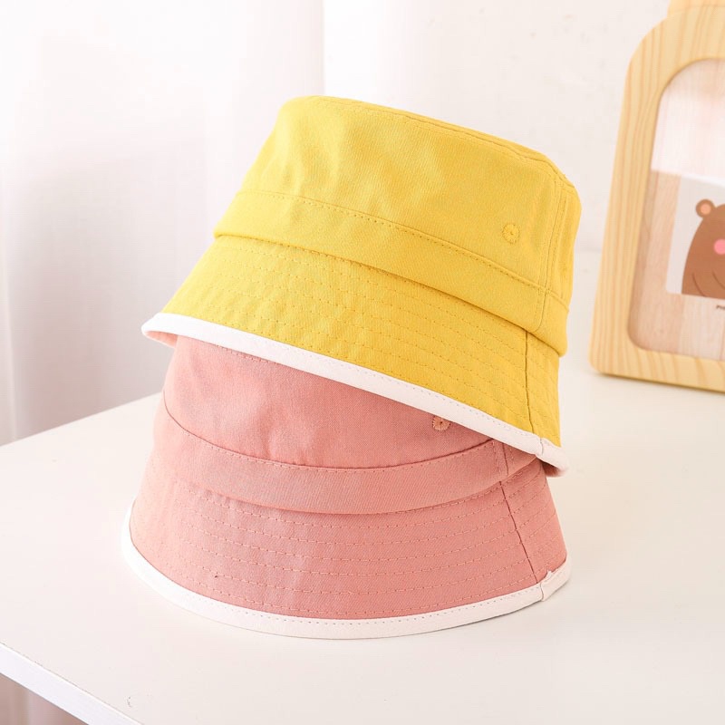 6-20 bulan Topi Bucket Anak Import Plain Line