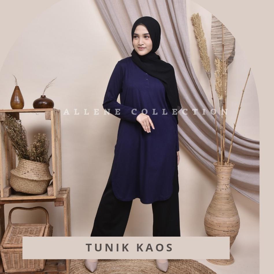 ✿ TUNIK KAOS POLOS JUMBO TERBARU PUTIH PANJANG IMPORT RAYON KANCING PANJANG PREMIUM ➶